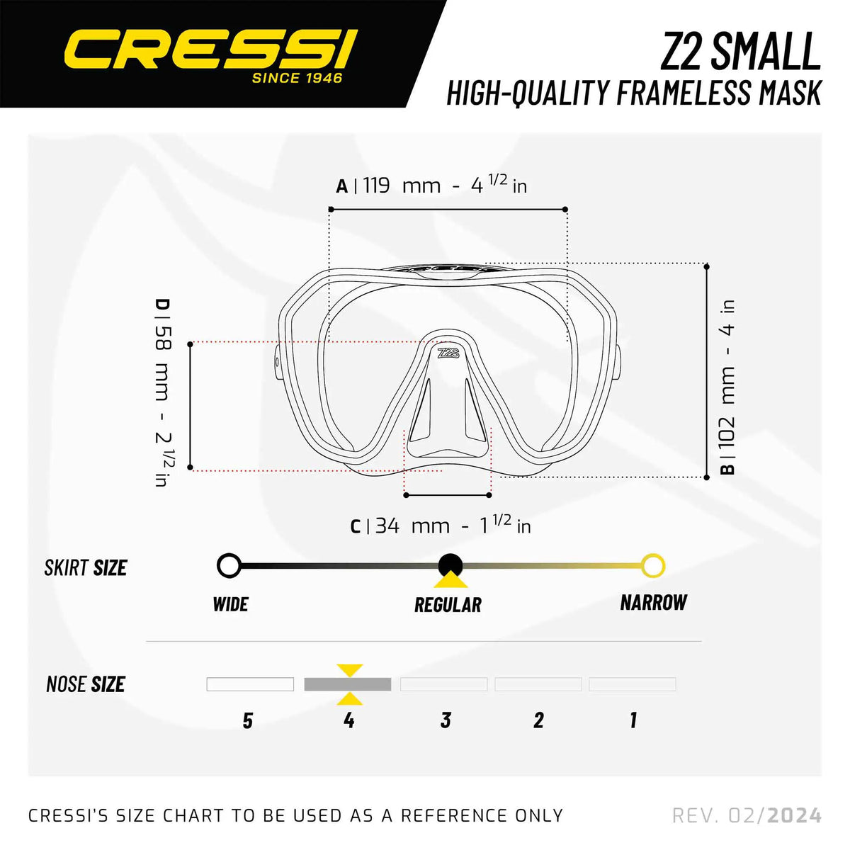 Cressi Z2 Small Frameless Dive Mask
