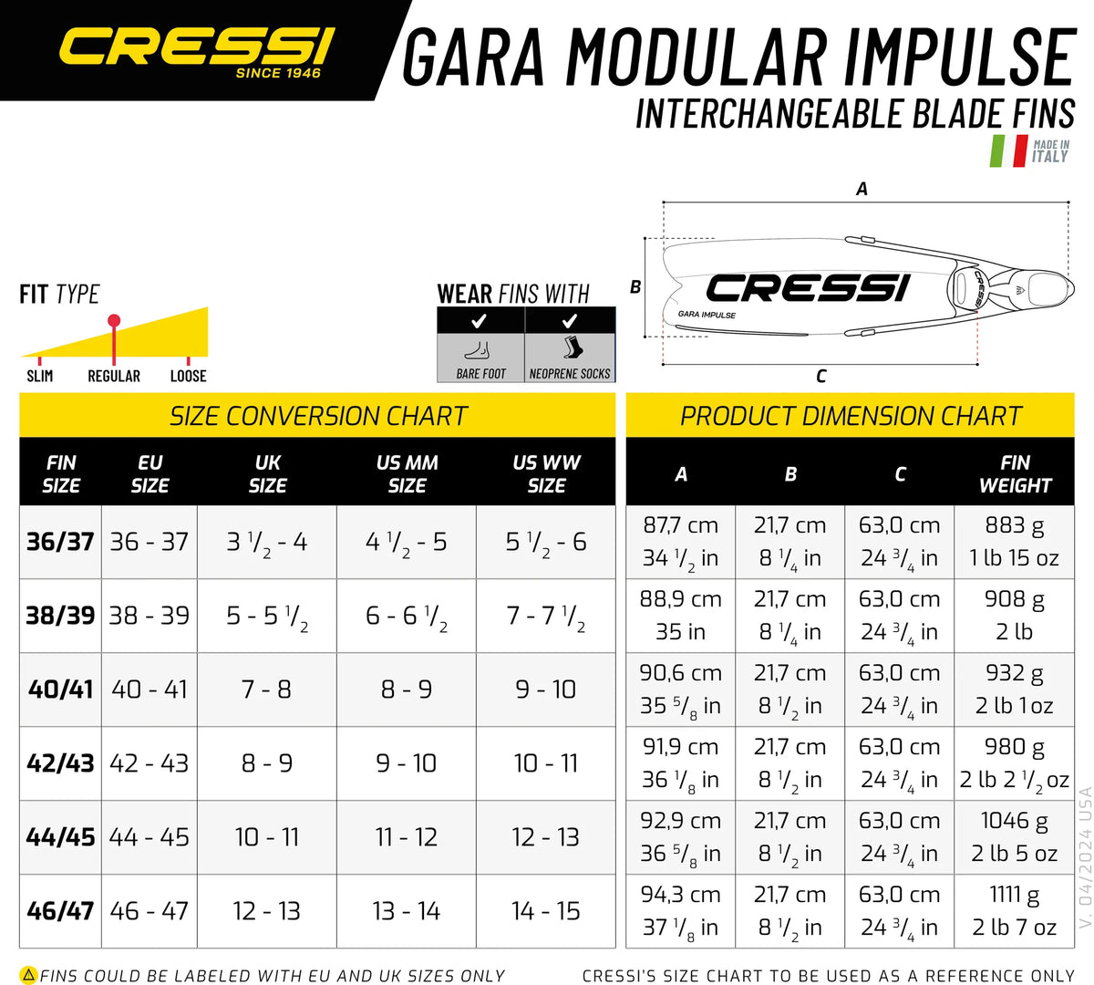 Cressi Gara Modular Foot Pockets (Pair)
