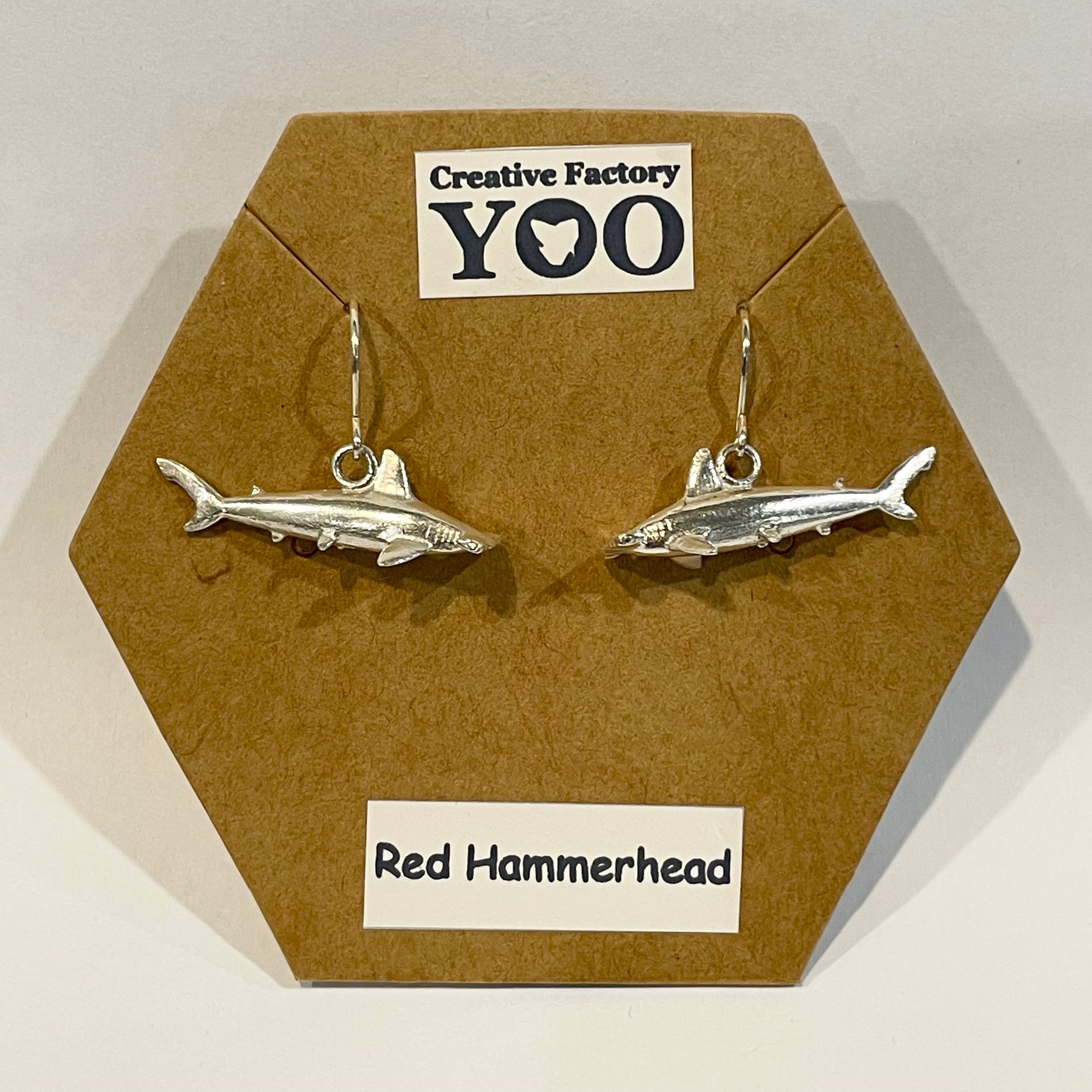 Red Hammerhead Shark Earrings