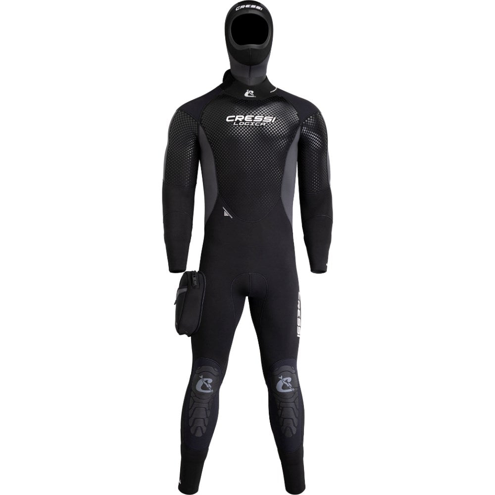 Cressi Logica Men's 8/7mm Wetsuit with Integrated Hood – Black