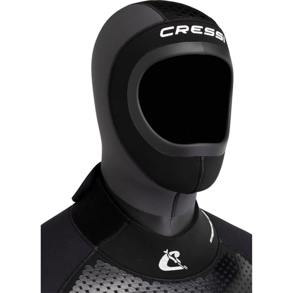 Cressi Logica Men's 8/7mm Wetsuit with Integrated Hood – Black