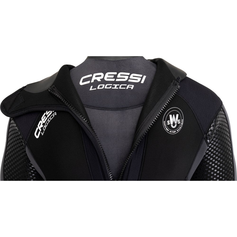Cressi Logica Men's 8/7mm Wetsuit with Integrated Hood – Black