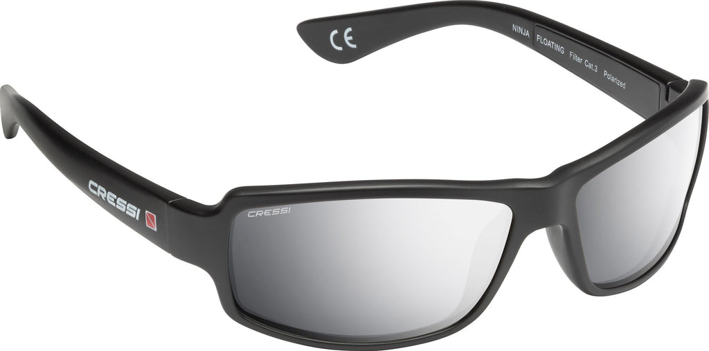 Cressi Ninja floating sunglasses with silver mirrored polarised lenses