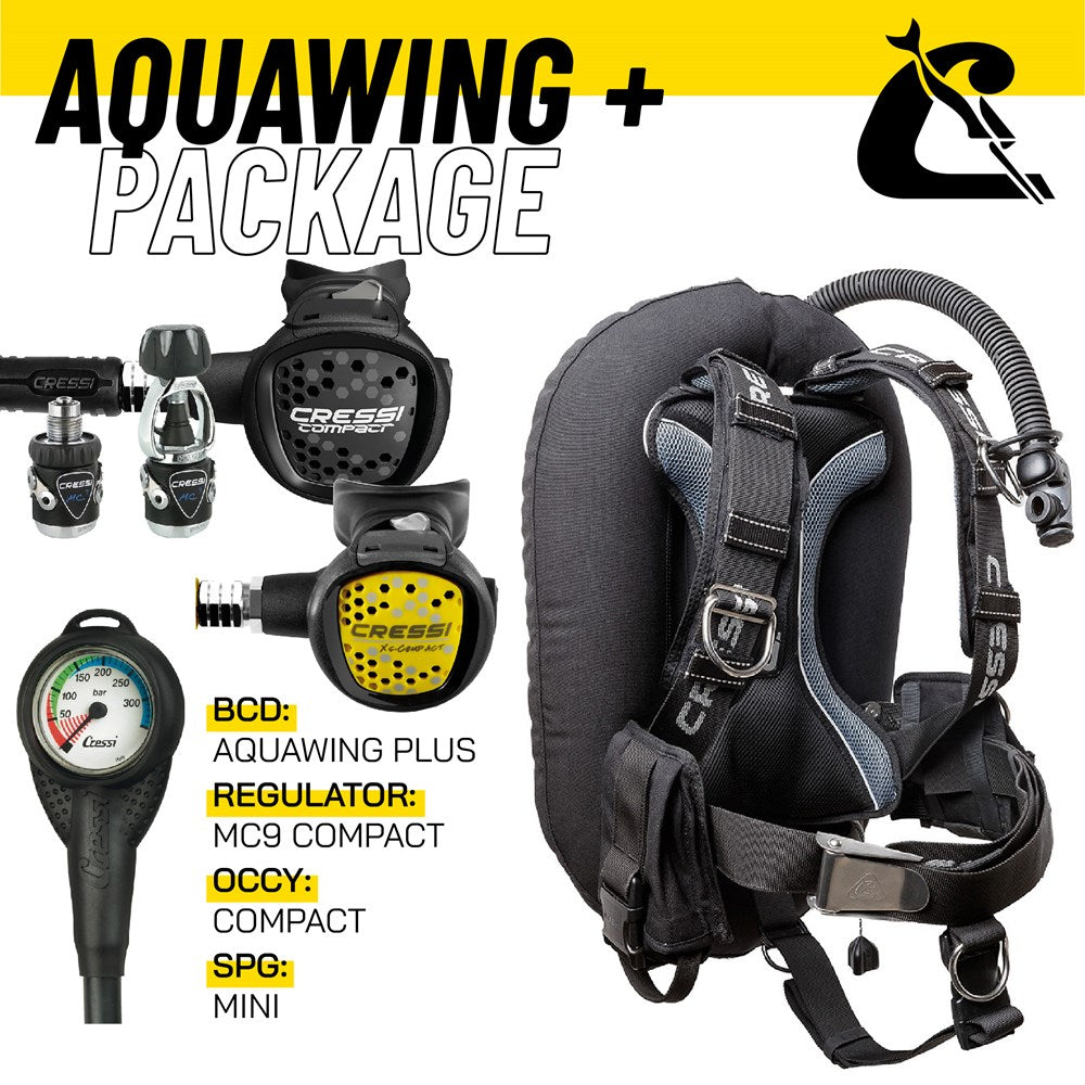 Cressi Aquawing Plus + MC9 Compact Package