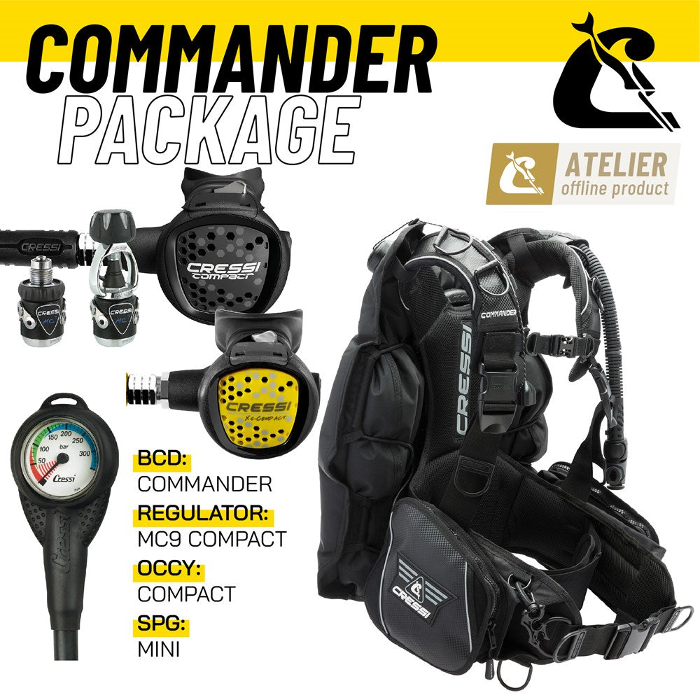 Cressi Commander + MC9 Compact Package