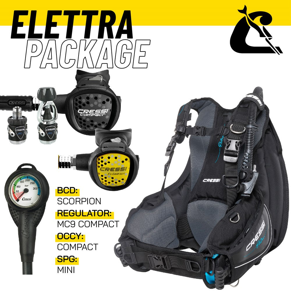 Cressi Elettra + MC9 Compact Package