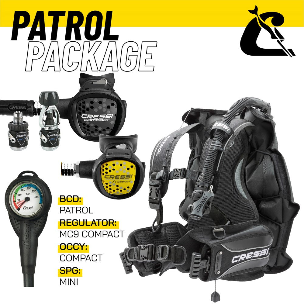 Cressi Patrol + MC9 Compact Package
