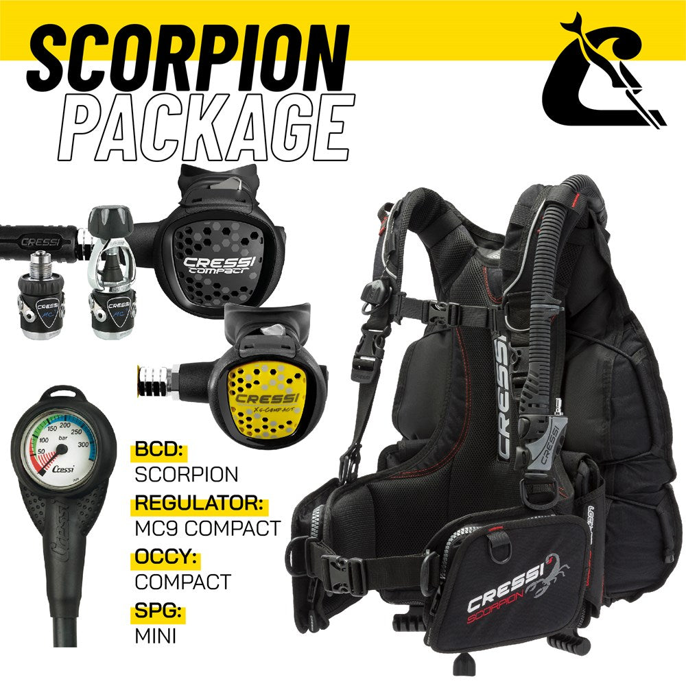 Cressi Scorpion + MC9 Compact Package