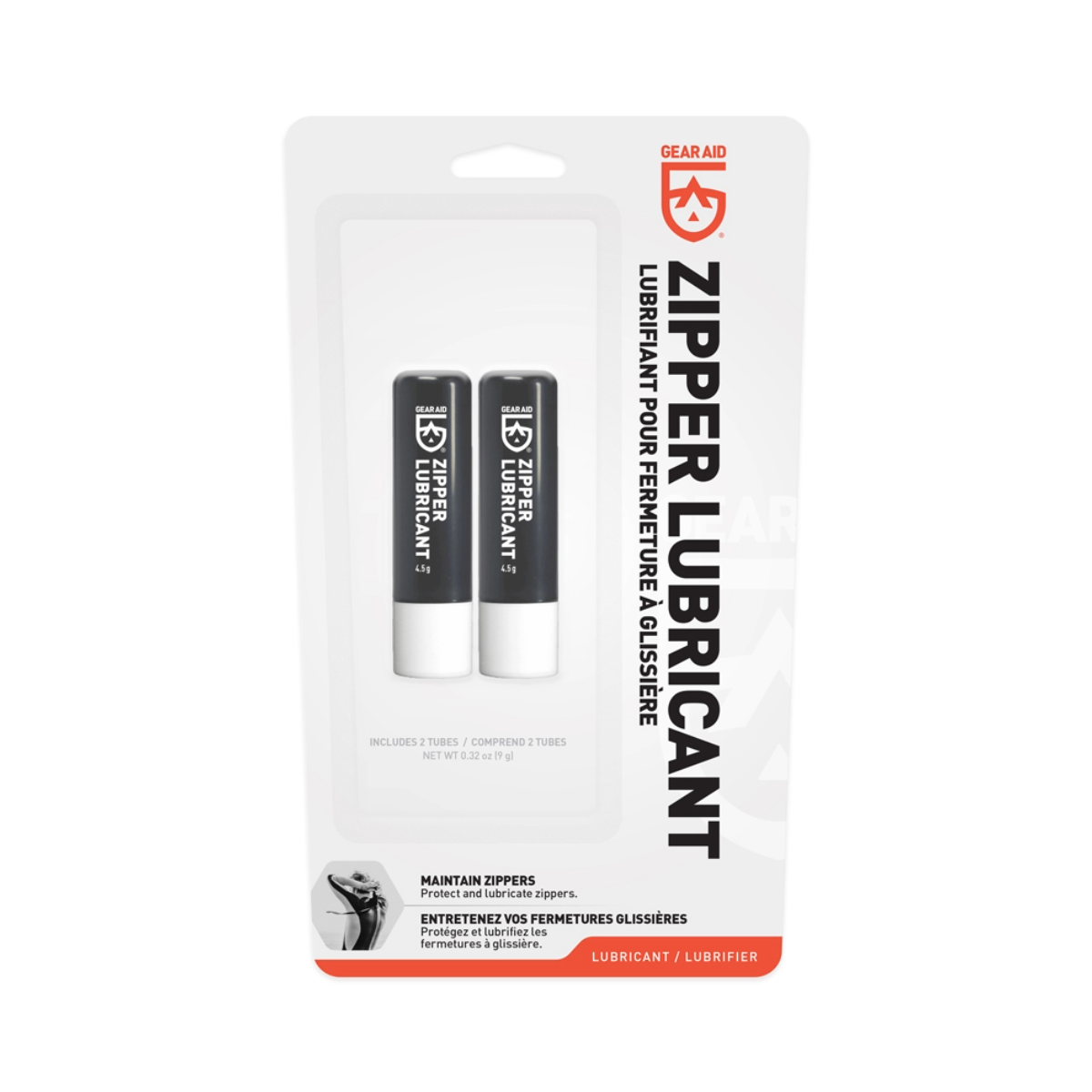 Gear Aid Zipper Lubricant Stick 2 Pack (4.5g x 2)