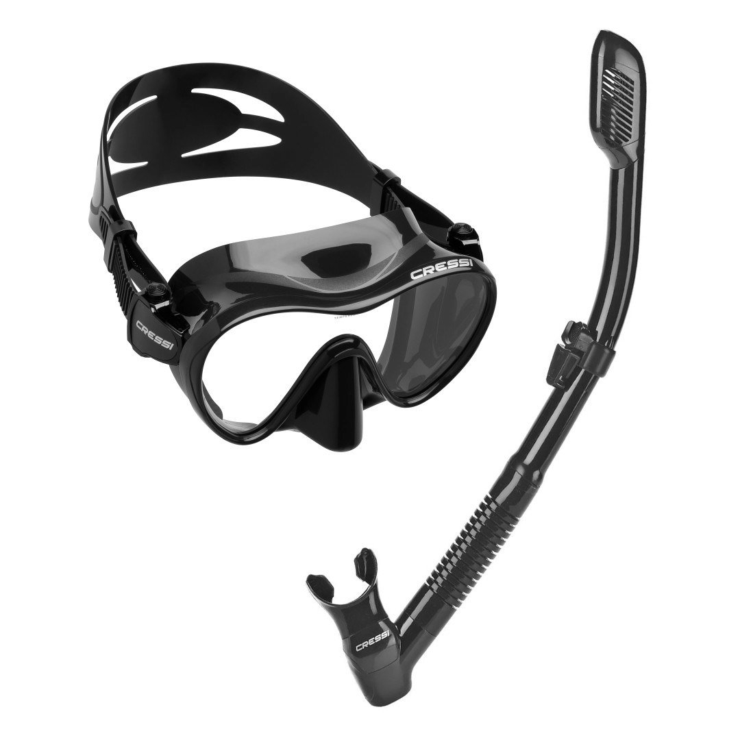 Cressi F1 + Dry Snorkel MS Set