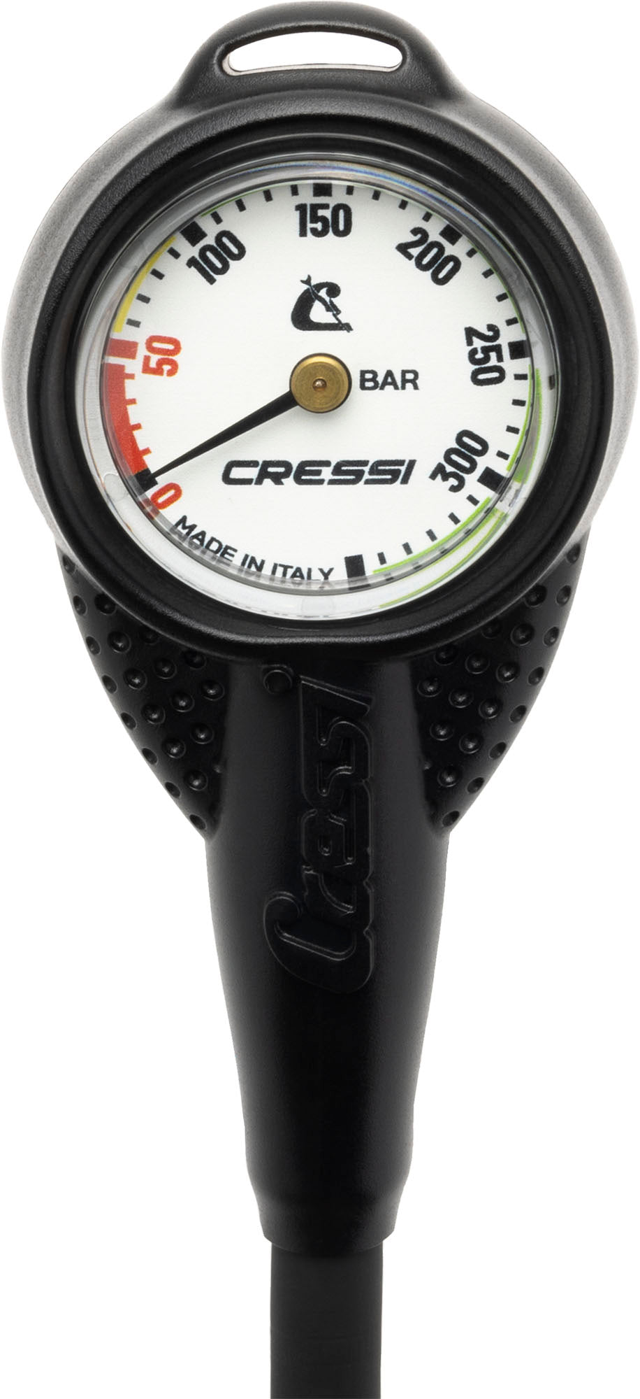 White Cressi Mini SPG with rubber housing and high-pressure hose