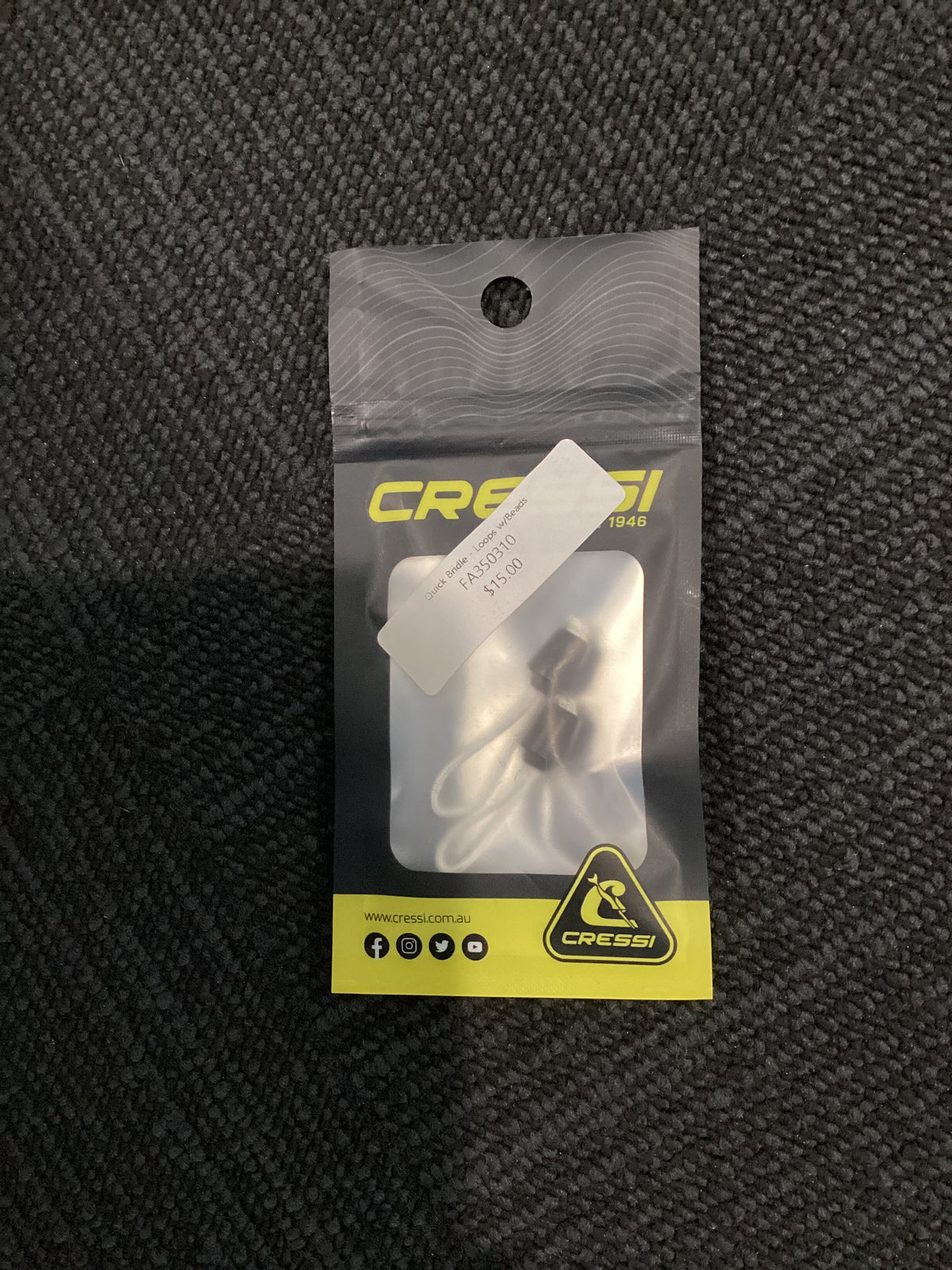 Cressi Quick Bridle loops with beads