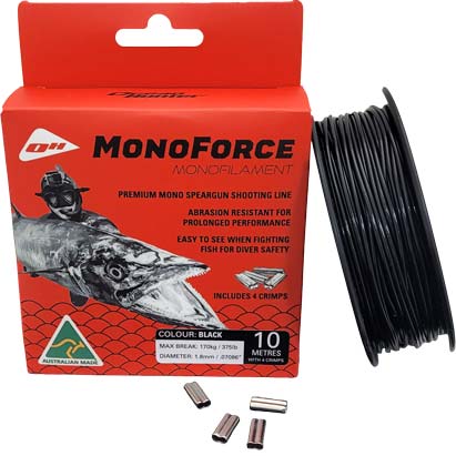 Ocean Hunter MonoForce 1.8mm Monofilament Line Spool with 4 Crimps