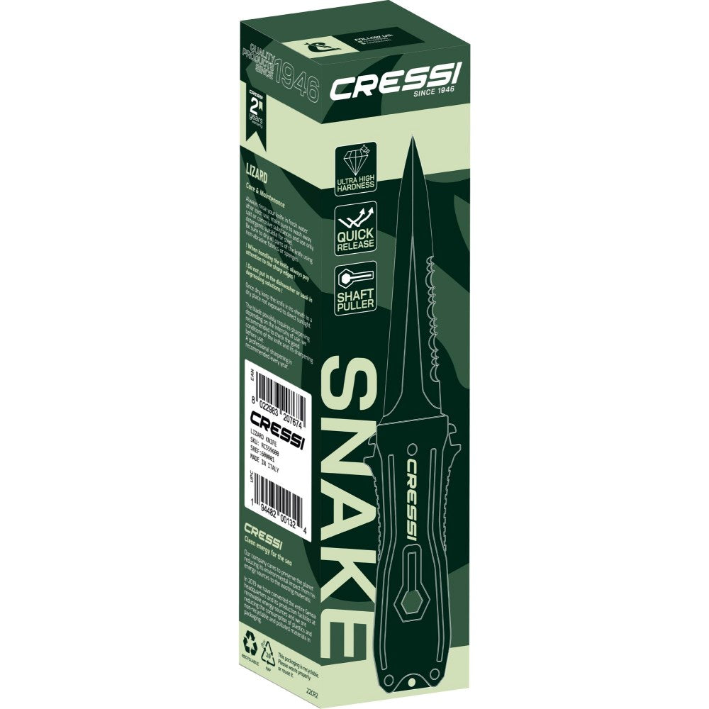 Cressi Snake Knife – Stainless Steel Black