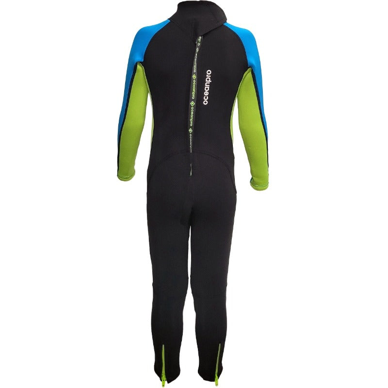 Oceanpro Grommet 3mm High-Stretch Kids Steamer – Lime/Ocean Blue