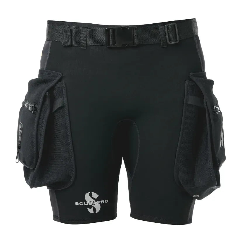 Scubapro Hybrid Cargo Shorts – Men's 1mm Neoprene (Black)